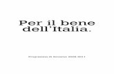 Per il bene dell’Italia. - La Repubblica.itdownload.repubblica.it/pdf/prog_unione.pdf · Per il bene dell’Italia. Programma di Governo 2006-2011. Indice Il valore delle Istituzioni