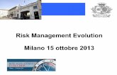 Milano 15 ottobre 2013 Risk Management Evolution · Osservazione dell’assistenza diretta sul paziente 1. Identificazione degli eventi avversi. ... Commissione Tecnica sul rischio