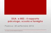 DSA e BES : il rapporto psicologo, scuola e famiglia · Legge n. 170, 8 ottobre 2010 •Art. 1 - Riconoscimento e definizione di dislessia, disgrafia, disortografia e discalculia