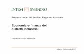 Economia e finanza dei distretti industriali - ilsole24ore.com · Milano, 23 febbraio 2015 Presentazione del Settimo Rapporto Annuale Economia e finanza dei distretti industriali