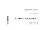 ControlliAutomaticiI LEZIONE II-2011 -  · Sommario–LEZIONE II Trasformata di Laplace Proprietà e trasformate notevoli Funzioni di trasferimento ... f t r e qt r g t( ) 2 cos (