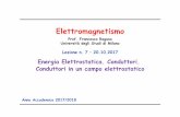 Energia Elettrostatica. Conduttori. Conduttori in un campo ...ragusa/2017-2018/elettromagnetismo... · spostano fino a raggiungere una condizione di equilibrio ... Conduttori in un