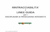 RINTRACCIABILITA’ E LINEE GUIDA per i DISCIPLINARI di ... · • Dlgs 155 del 1997 Italia (definito in gergo l’HACCP): individuazione e prevenzione dei punti critici in materia