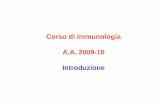 Corso di Immunologia A.A. 2009-10 Introduzionedidattica.uniroma2.it/.../1_-_Introduzione_-_Immunologia_2009-10.pdf · Perchè studiare immunologia? Malattie infettive Meccanismi di