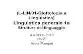 (L-LIN/01-Glottologia e Linguistica) Linguistica generale ...host.uniroma3.it/docenti/pompei/Parte introduttiva.pdf · •Linguistica Generale 1a • ANNO ACCADEMICO 2009-2010 •
