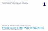 Introduzione alla Psicolinguistica - Moodle@Units · •Introduzione alla (psico)linguistica (lezione 1) •La linguistica descrittiva •Le lingue e il linguaggio ... capp.4-5-6-7