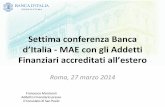 Settima conferenza Banca d’Italia MAE con gli Addetti ... · Italia Brasile e IDE • Internazionalizzazione delle imprese italiane • Due case studies aziendali di successo •