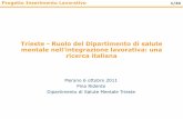 Trieste - Ruolo del Dipartimento di salute mentale nell ... · Progetto Inserimento Lavorativo 1/33 Trieste - Ruolo del Dipartimento di salute mentale nell'integrazione lavorativa: