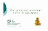 Controlli analitici del miele e criteri di valutazione · Consiglio per la Ricerca in Agricoltura e ... colorimetria (620 nm) ... Che cos’è l’analisi sensoriale?
