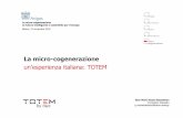 La micro-cogenerazione un’esperienza italiana: TOTEM · MODELLO TOTEM 10 TOTEM 20 TOTEM 25 Potenza elettrica nominale kW 10 20 25 Potenza termica nominale kW 21,6 (25,2)1 41,9 (48,5)1