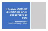 Il nuovo «sistema di certificazione» dei percorsi di cura · Valutare la qualità attraverso la certificazione dei Percorsi 24 novembre 2017 Hotel Michelangelo - Milano Franco Vimercati