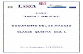 DOCUMENTO DEL 15 MAGGIO CLASSE QUINTA SEZ. LL... · 17 STRIZZI ISABELLA 18 TISCIA LUCIA FIORELLA . DOCUMENTO del 15 MAGGIO I.I.S.S. “LANZA - PERUGINI” A.S. 2015/16 -4 INTRODUZIONE