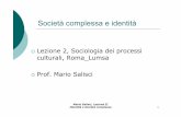 Lezione 2, Sociologia dei processi culturali, Roma Lumsa ...token_custom_uid... · Società complessa e identità 1 Mario Salisci, Lezione II ... Se la socializzazione rappresenta
