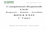 Campionati Regionali - arcoveggionuoto.it 1° Tappa... · 1 UISP – Emilia Romagna -- NUOTO Campionati Regionali UISP Ragazzi – Junior - Assoluti RISULTATI 1° Tappa Moletolo,