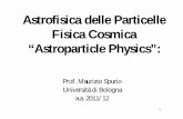 Astrofisica delle Particelle Fisica Cosmica “Astroparticle ...ishtar.df.unibo.it/Uni/bo/scienze/all/spurio/stuff/fisicacosmica/0... · Esperimenti e spettro Energetico dei RC alle
