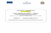AVVISO PUBBLICO n. 1/2010 P.O. PUGLIA 2007 – 2013 Fondo Sociale Europeo …sintesi.provincia.brindisi.it/portale/Portals/0/Avviso_oss.pdf · ASSE I – ADATTABILITA’ Riqualificazione