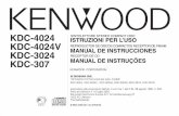 KDC-4024 4024V 3024 307 - Homepage • Kenwood Italy · 2015-05-20 · Preselezione del tipo di programma ... (BEEP) Regolazione manuale dell'orologio Sincronizzazione dell'orologio