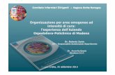 Organizzazione per aree omogenee ad intensità di cura: l ... · Ospedaliera-Policlinico di Modena Reggio Emilia, 25 settembre 2015 Dr. Roberta Zanin DIT –Responsabile Assistenziale