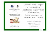 Linee di indirizzo per la ristorazione scolastica in ... · Il ruolo dell’ATS di Mantova (Agenzia per la Tutela della Salute) procede da: Creare sane politiche pubbliche Creare