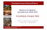 Candidato Giorgio Palù · Dimensione Internazionale, Trasversalità del Sapere e Responsabilità per rinnovare l’Ateneo Responsabilità per lo sviluppo FFO + MUR ~ 310.000.000