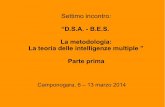“D.S.A. - B.E.S. La metodologia: La teoria delle ...istitutocomprensivofosso.gov.it/wp-content/uploads/sites/212/Corso... · Utilizzare le intelligenze multiple come strumento per