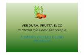 VERDURA, FRUTTA & CO In tavola e/o Come fitoterapia · frutta, legumi è una buona base protettiva e funzionale al benessere. • Non a caso l’alimentazione dell’uomo all’origine