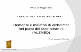 Demenze e malattia di Alzheimer nei paesi del Mediterraneo ... · 1 SALUTE DEL MEDITERRANEO ROMA, 20 Maggio 2014 Demenze e malattia di Alzheimer nei paesi del Mediterraneo (ALZMED)