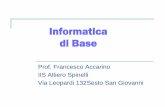 Informatica di Base - Prof.Accarino di... · Prof. Francesco Accarino Informatica di Base L'altra componente fondamentale di un computer è il software, termine con il quale si intendono