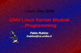 GNU/Linux Kernel Module Programmingerlug.linux.it/linuxday/2006/contrib/rubino.pdf · Moduli – Cosa sono Codice che può essere caricato e rimosso dinamicamente Si possono pensare