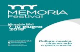 Cultura, musica, cinema, arte - memoriafestival.itmemoriafestival.it/assets/uploads/2018/05/MemoriaFestival2018... · della musica, del teatro, del cinema e della televisione. In