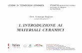 1. INTRODUZIONE AI MATERIALI CERAMICI - pagliara.it · L’INDUSTRIA CERAMICA IN ITALIA ADDETTI FATTURATO ... di Tecnologia dei materiali ceramici 1. Introduzione al corso 2. Nozioni