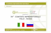 Il Comitato Imprenditoriale Italo -Russo - CCIR · 2017-10-11 · Un gruppo di lavoro che si riunisce annualmente in vista del Consiglio Italo - ... dai privati, che rimangono legati