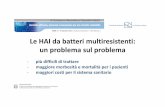40 Rossolini - Le HAI da batteri multiresistenti-un ... · K. pneumoniae resistente ai carbapenemi: fenotipi XDR e TDR Mortalità: 40-80% nelle infezioni setticemiche. 0 10 20 30