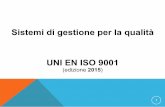 Sistemi di gestione per la qualità UNI EN ISO 9001dipartimenti.unich.it/pers/pettil/file/Presentazione requisiti... · UNI EN ISO 9001 (edizione 2015) 1 . 4) CONTESTO DELL'ORGANIZZAZIONE