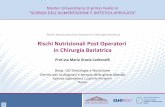 Rischi&Nutrizionali&Post&Operatori& inChirurgiaBariatrica&videoelearning.clio.it/3355/allegati/Slide.pdf · • Osteoporosi ed osteomalacia secondaria a deplezione proteica, perdita