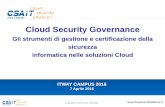 Cloud Security Governance - itwaycampus.it · Introduzione ed Architetture Cloud ... gli aspetti di sicurezza dei dati ed ipotesi di mapping rispetto ai controlli CSA ... Salesforce.com