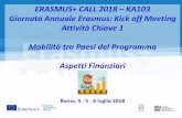 ERASMUS+ CALL 2018 KA103 Giornata Annuale Erasmus: Kick ... · con condizioni socio-economiche svantaggiate Le nota del MIUR del 25/07/2014 e del 18/01/2018 prevede che: • Per individuare