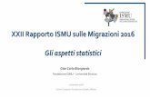 XXII Rapporto ISMU sulle Migrazioni 2016 Gli aspetti ... · Concludendo • La crescita che “c’è ma non si vede” rappresenta dunque la vera novità nel panorama migratorio