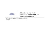 Università degli Studi di Bergamo - unibg.it · opportunità di dematerializzazione offerte dall’applicatio gestionale. ... Come previsto dalla normativa vigente, il bilancio di