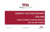 criteri di scelta e posizionamento dei vini del Trentino · Valle D'Aosta Campania Toscana Sicilia Piemonte Trentino Veneto Lombardia Le preferenze della clientela sulle regioni di