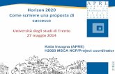 Horizon 2020 Come scrivere una proposta di successo · Horizon 2020 Come scrivere una proposta di ... europei Sinergie con i Fondi Strutturali 14 ... change • • ‐ Horizon 2020