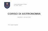 CORSO CORSO DI ASTRONOMIA ASTRONOMIA - Angelo … · CORSO CORSO DI ASTRONOMIA ASTRONOMIA Prof. Angelo Angeletti LEZIONE 4 – 26 marzo 2014. Parallassi ... Atlas (Atlante Stellare