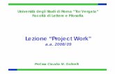 Lezione “Project Work” - uniroma2.it · Lezione “Project Work” ... standard di safety Rimozione barriere architettoniche Valorizzazione risorse immateriali Progettazione formule