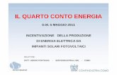 IL QUARTO CONTO ENERGIA - unindustriaservizi.it · il quarto conto energia d.m. 5 maggio 2011 incentivazione della produzione di energia elettrica da impianti solari fotovoltaici