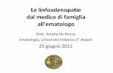 Dott. Amalia De Renzo Ematologia, UniversitàFederico II ...progetto-leonardo.it/old/uploads/articolodoc/dd0bbb104df78e7bad... · • aspecifica o reattiva 74 (37%) mononucleosi,