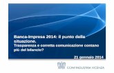Banca-Impresa 2014: il punto della situazione.webtv.confindustria.vicenza.it/importedfiles/slides banca-impresa... · Nelle ultime posizioni MPS (5,8) e Popolare di Marostica (5,7).
