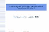 Torino, Marzo - Aprile 2013 - piuconzero.it Daneo La... · Presentazione del corso “Progettazione sociale ed europea per le Associazioni Culturali” Un metodo emergente e consolidato