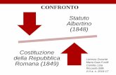 Statuto albertino (1848) costituzione della repubblica ... · Dalla costituzione della Repubblica romana Art. III La Repubblica colle leggi e colle istituzioni promuove il miglioramento