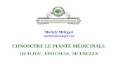CONOSCERE LE PIANTE MEDICINALI - pianteofficinali.eu · Michele Melegari michele@melegari.eu CONOSCERE LE PIANTE MEDICINALI: QUALITA’, EFFICACIA, SICUREZZA