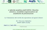 L’attività analitica dell’ARPA: Rischio chimico, modalità … · • Analisi dei software Cheope, MovaRisch e InfoRisk per la valutazione degli algoritmi di calcolo e dei fattori